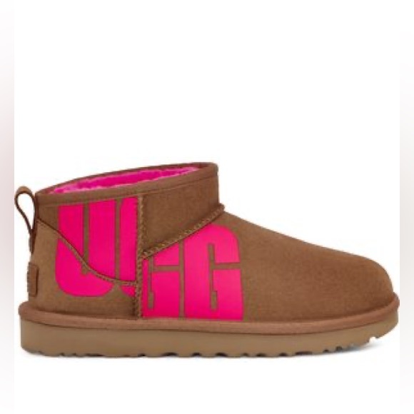 UGG Shoes - Chestnut/Pink Classic Ultra Mini Chopd